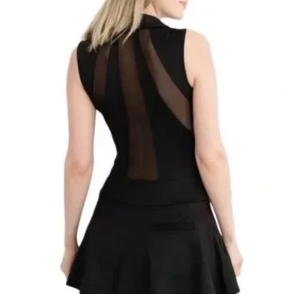 Olaya Sport  Splice Mesh Back Tennis Pickleball Golf Dress Black XS